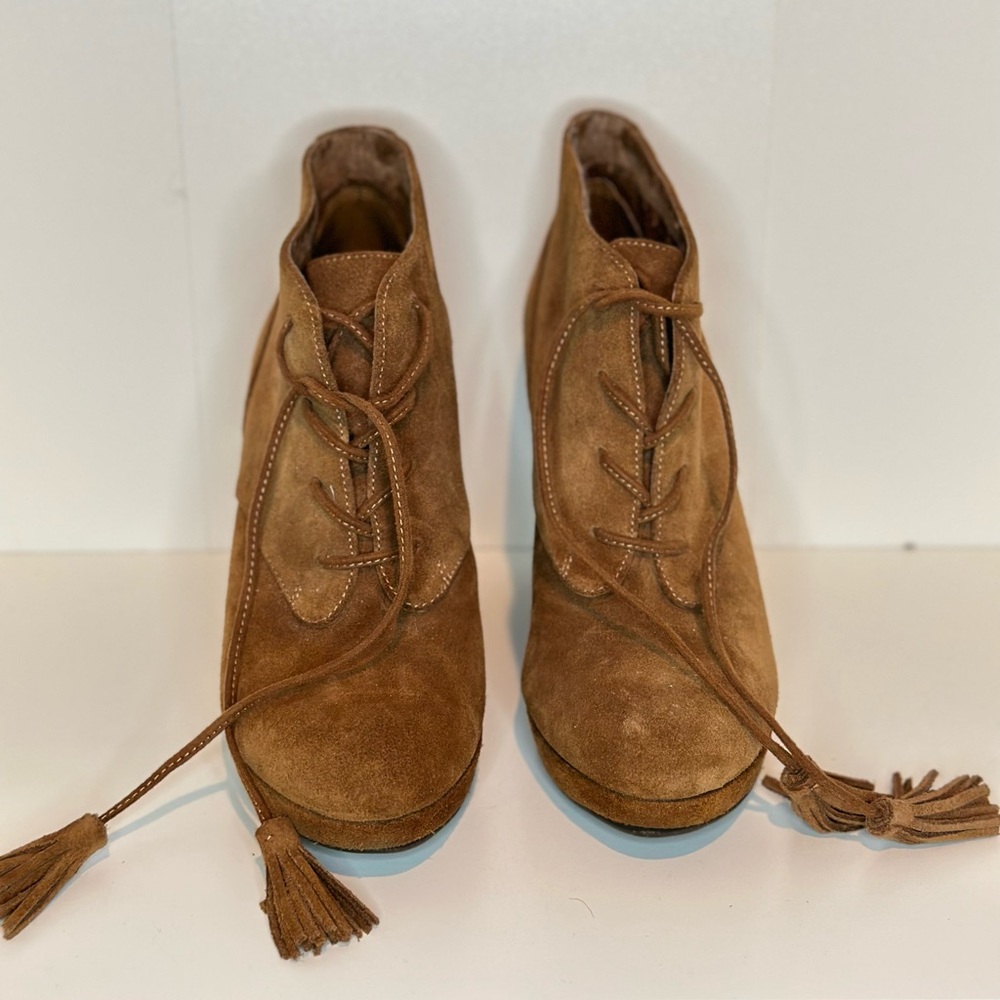 Jessica Simpson, suede, wedge booties. 
Never worn and in perfect condition.